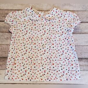 Vintage Janie & Jack Equestrian Charm Floral Collar Top Girls Size 3